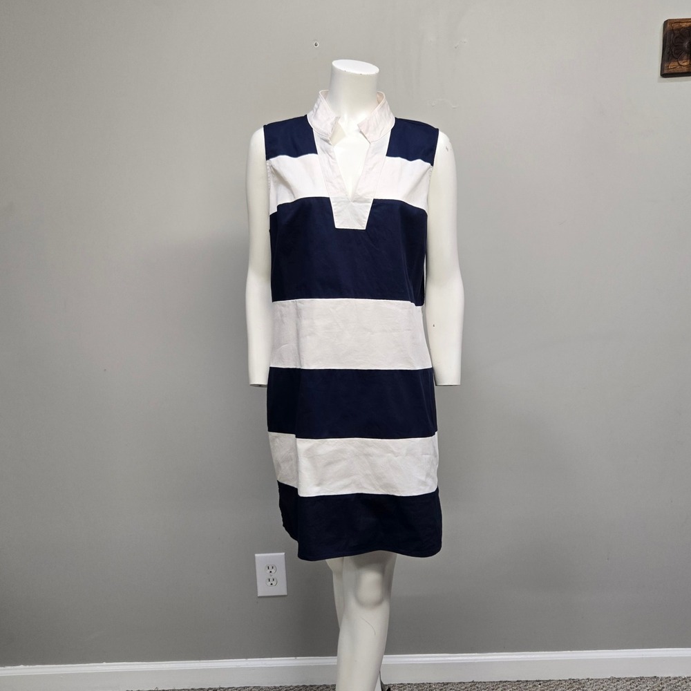 Sail to Sable Navy and White Striped Sleeveless Mini Dress